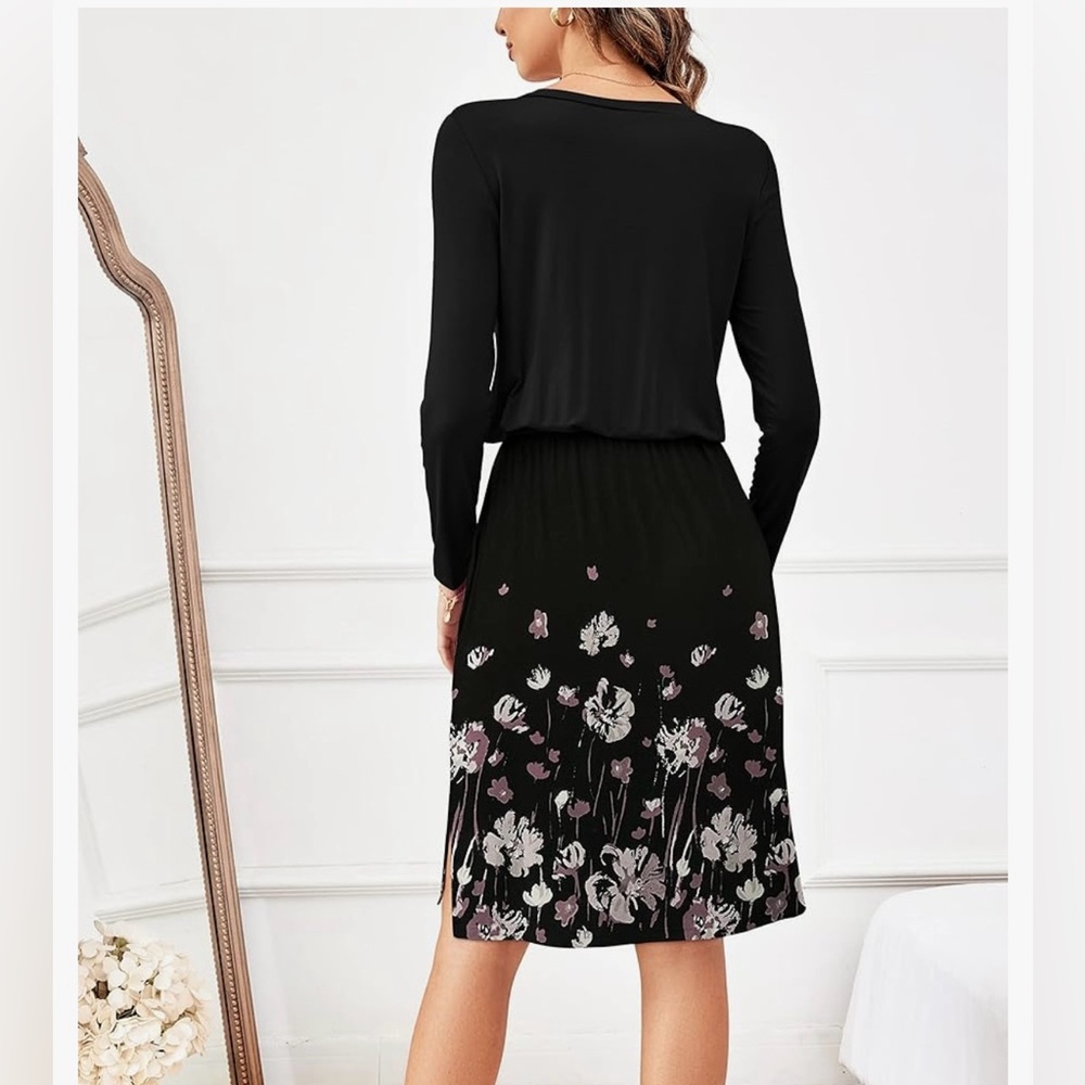 Simier Fariry Women Knit Work Casual Pocket Knee Length dress  NWT‎ Large - Picture 7 of 9